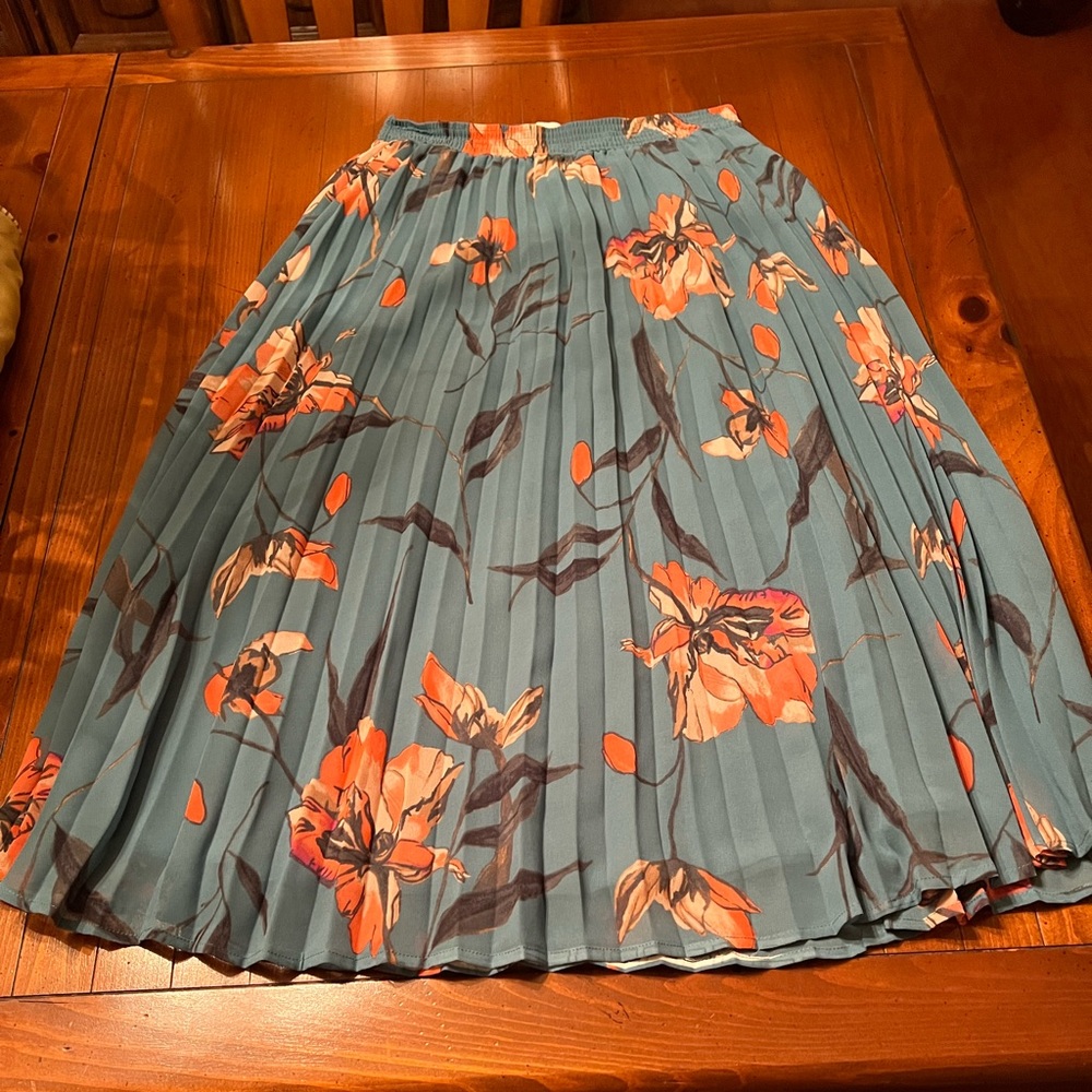 A New Day Floral Midi Skirt